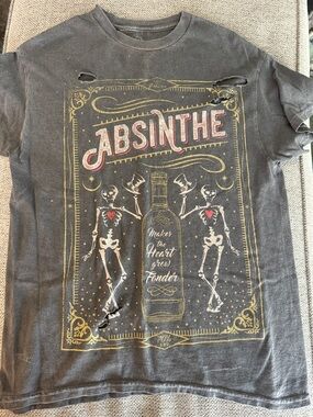 Absinthe Graphic Short Sleeve Tee - Charcoal